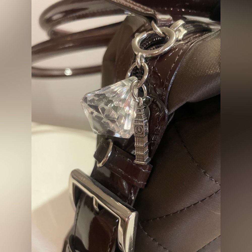 My Flat in London Quilted Brown Satchel Bag | Charlotte Olympia | New - Picture 2 of 15
